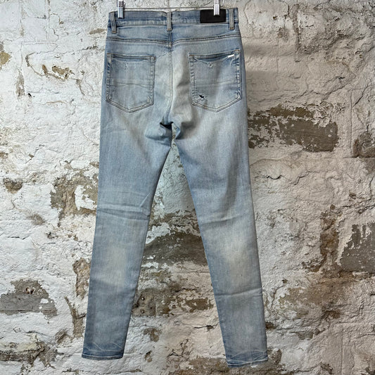 Amiri Multicolor Paisley Patches Blue Denim Jeans Sz 30