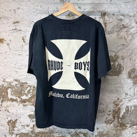 Rhude Boys Cross Black T-Shirt Sz L