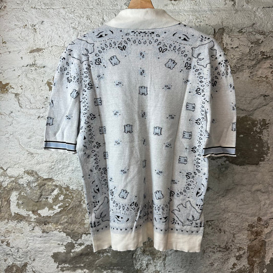Amiri Light Blue Paisley Button Up Shirt Sz M