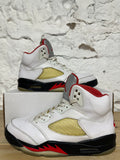 Air Jordan 5 Fire Red Silver Tongue Sz 9.5