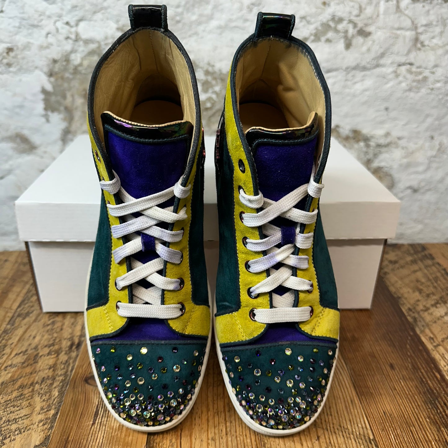 Christian Louboutin Multicolor Sparkle High Sneaker Sz 7 (40) No Box