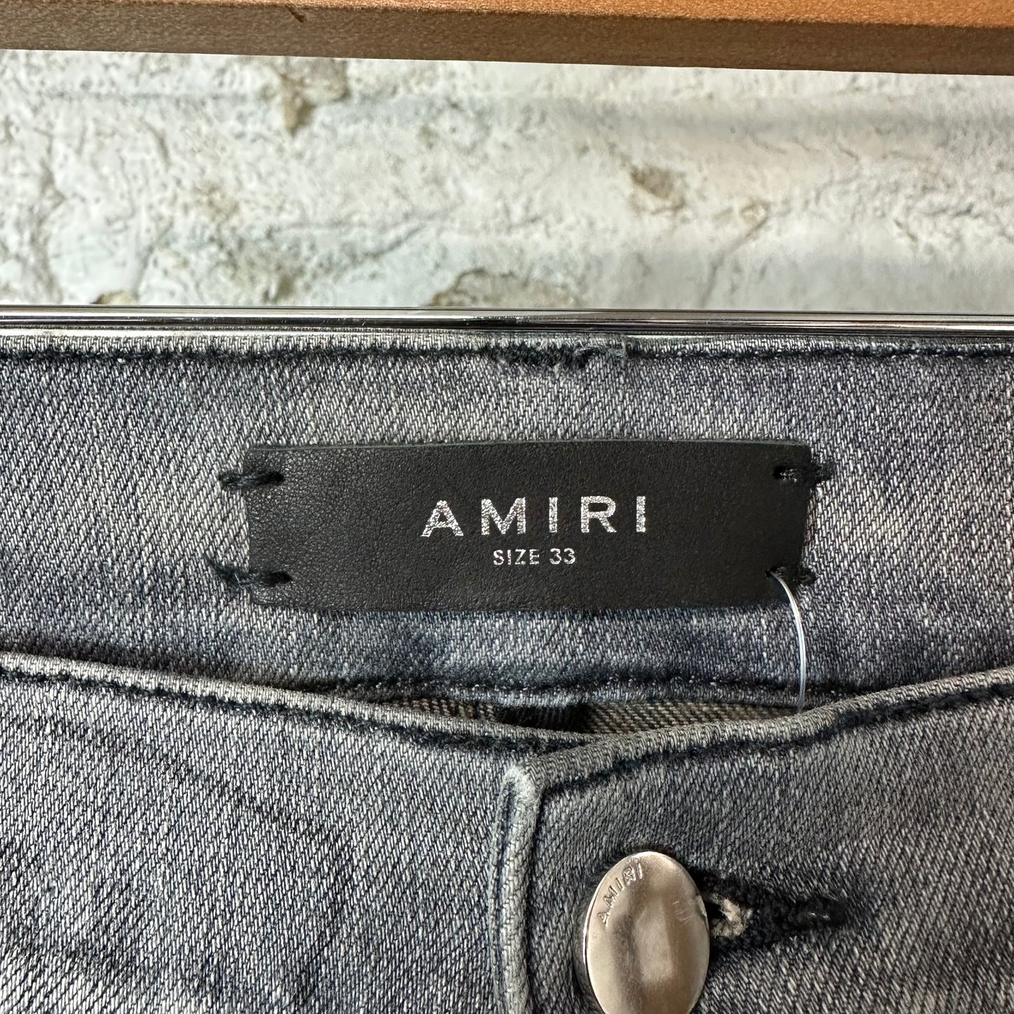 Amiri Army Stencil Grey Denim Jeans Sz 33