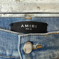 Amiri MX1 Denim Paint Splatter Blue Denim Jeans Sz 32