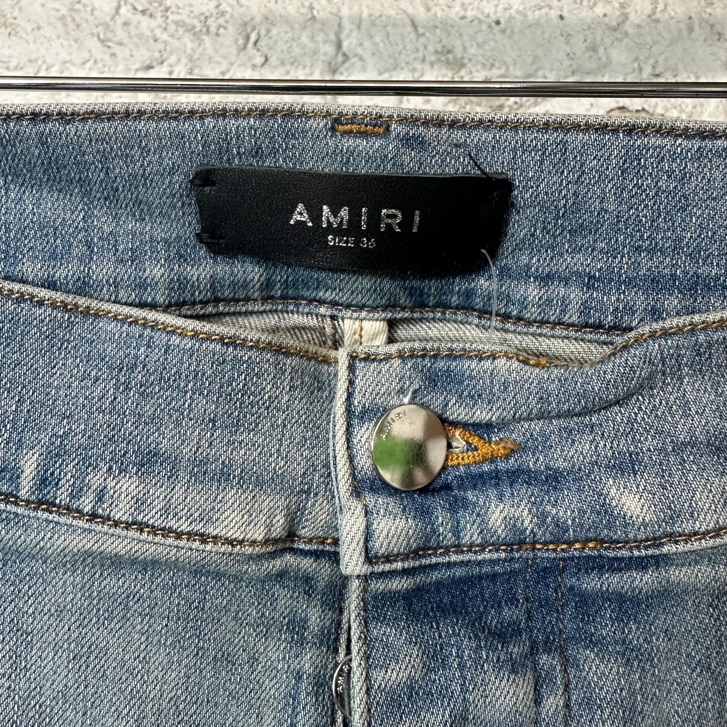Amiri Plain Light Blue Shotgun Denim Jeans Sz 36