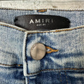 Amiri MX1 Denim Paint Splatter Blue Denim Jeans Sz 34