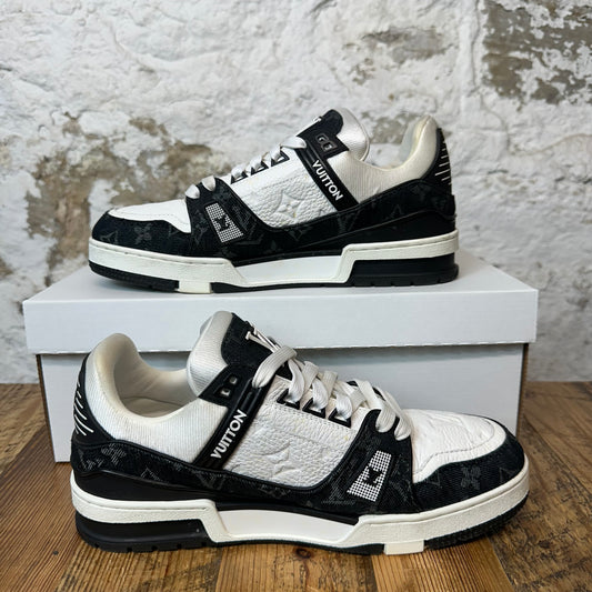 Louis Vuitton Black White Trainer Sneaker Sz 8 (40LV) No Box
