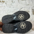 Chanel CC Triple Black Trainer Sneaker Sz 9 (42)