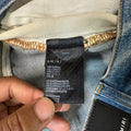 Amiri Green Camo Bones Blue Denim Jeans Sz 32