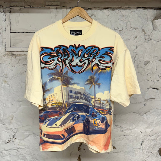 Godspeed Cars Cream T-Shirt Sz S