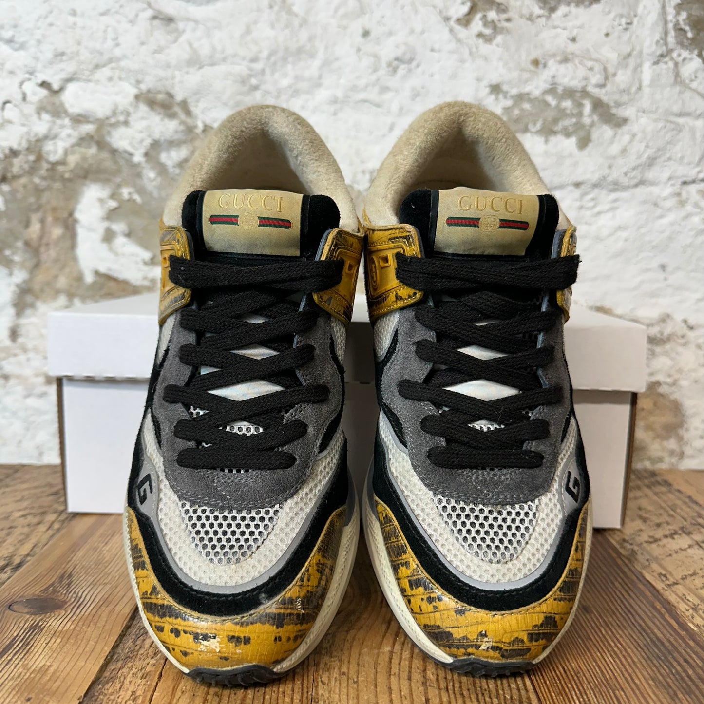 Gucci Ultrapace Black Yellow White Sneaker Sz 6
