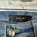 Amiri Distressed Side Spell Blue Denim Jeans Sz 31