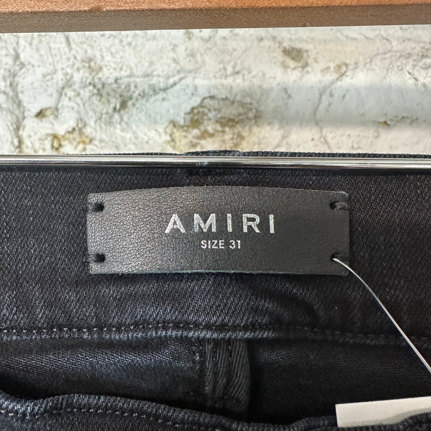 Amiri Hibiscus Flower Print Black Denim Jeans Sz 31