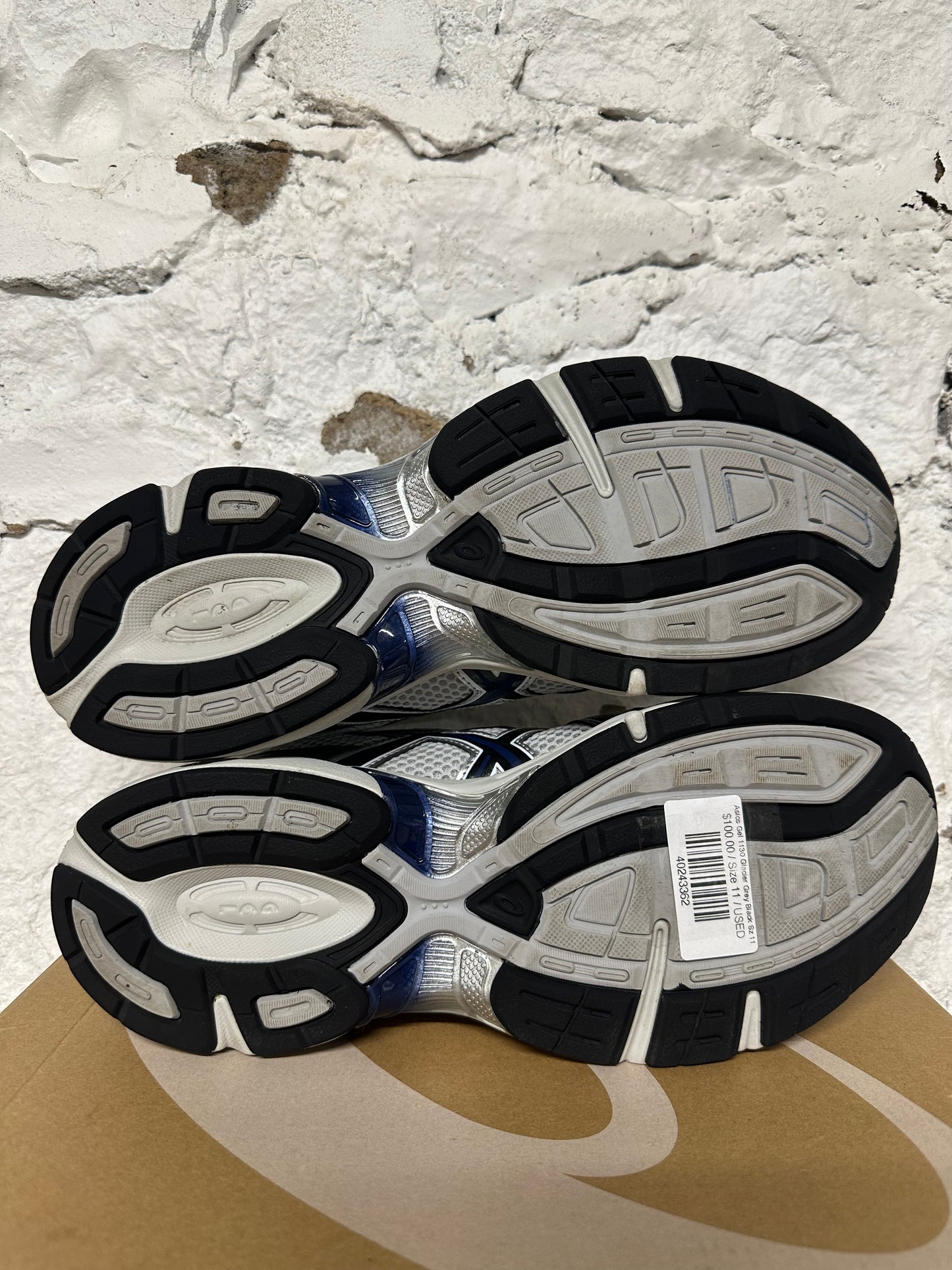 Asics Gel-1130 Glacier Grey Black Sz 11