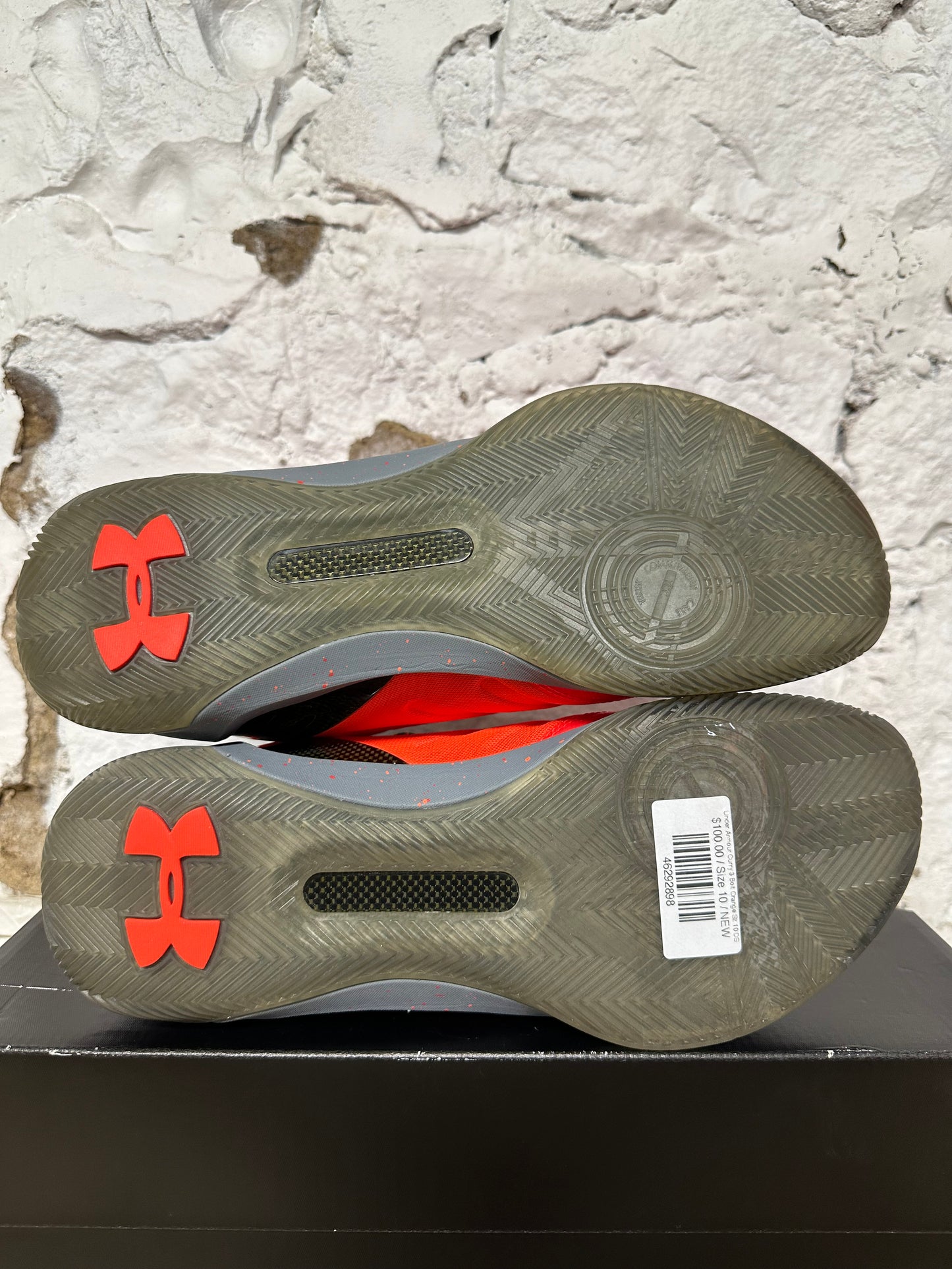 Under Armour Curry 3 Bolt Orange Sz 10 DS