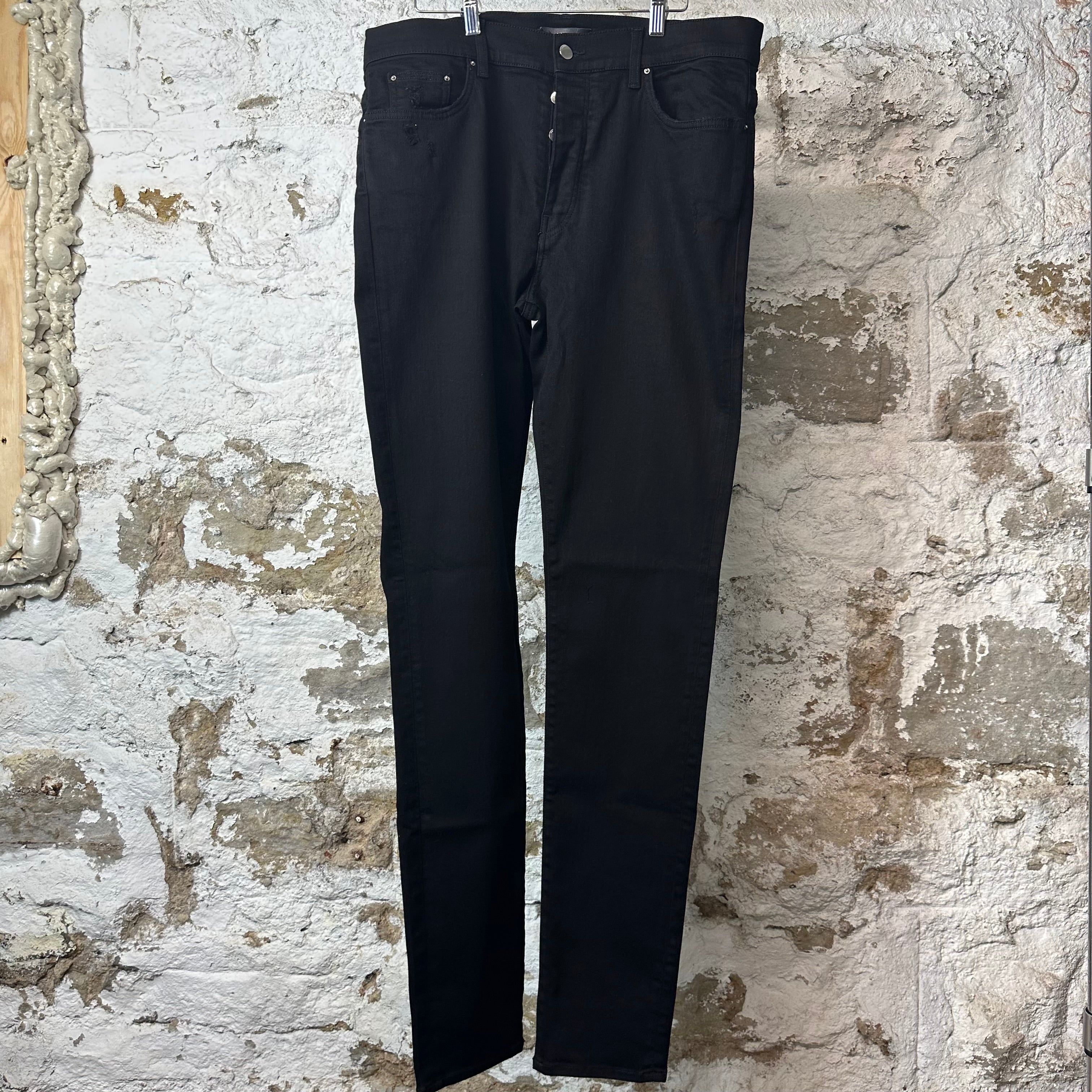 Amiri Plain Black Denim Jeans Sz 36
