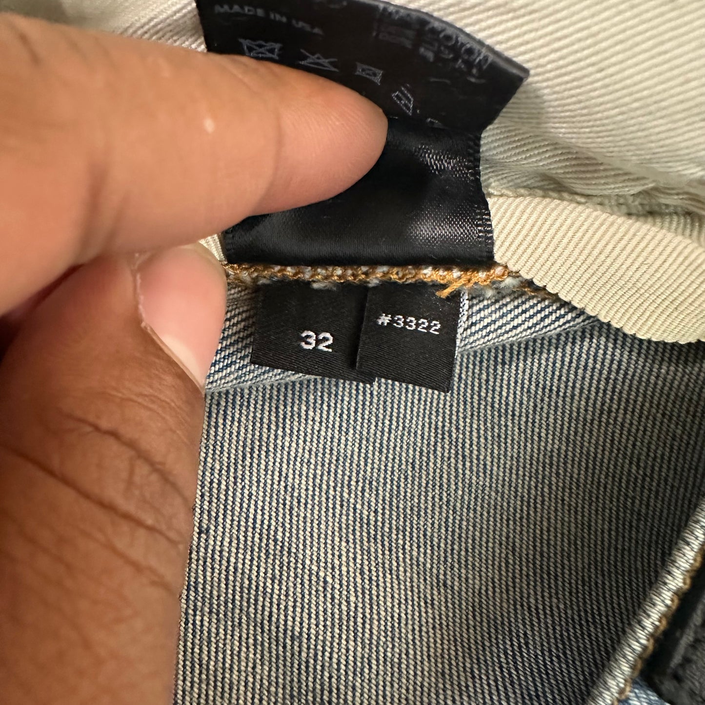 Amiri MX1 Multicolor Paisley Thrasher Blue Denim Jeans Sz 32