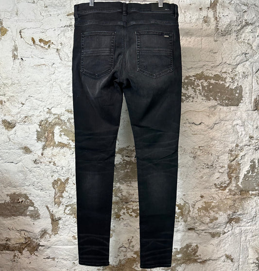 Amiri MX1 Blue Suede Black Denim Jeans Sz 33