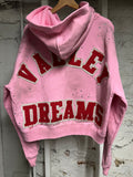 Vale Rhinestones Pink Hoodie Sz S DS