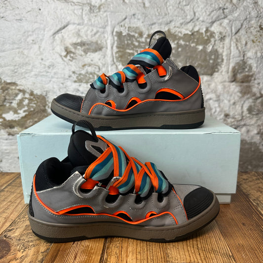 Lanvin Curb Grey Orange 3M Sneaker Sz 8 (41)