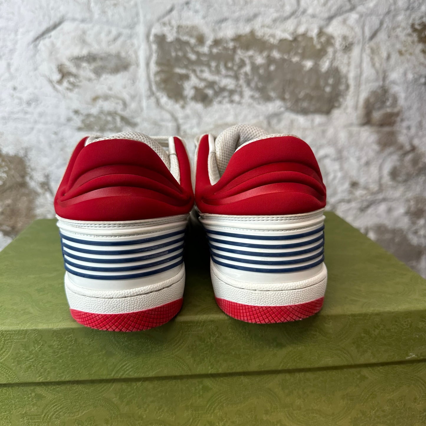 Gucci White Demetra Red Basket Sneaker Sz 8