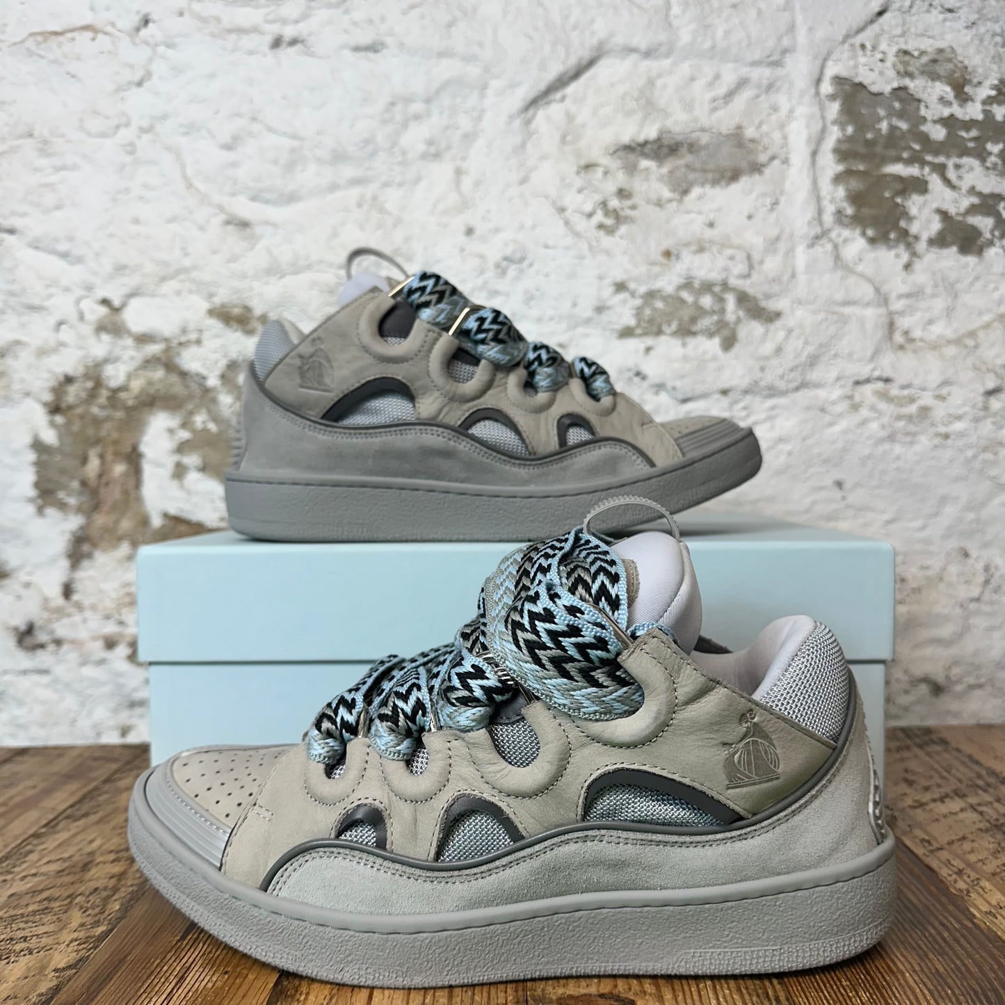 Lanvin Curb Blue Lace Grey Sneaker