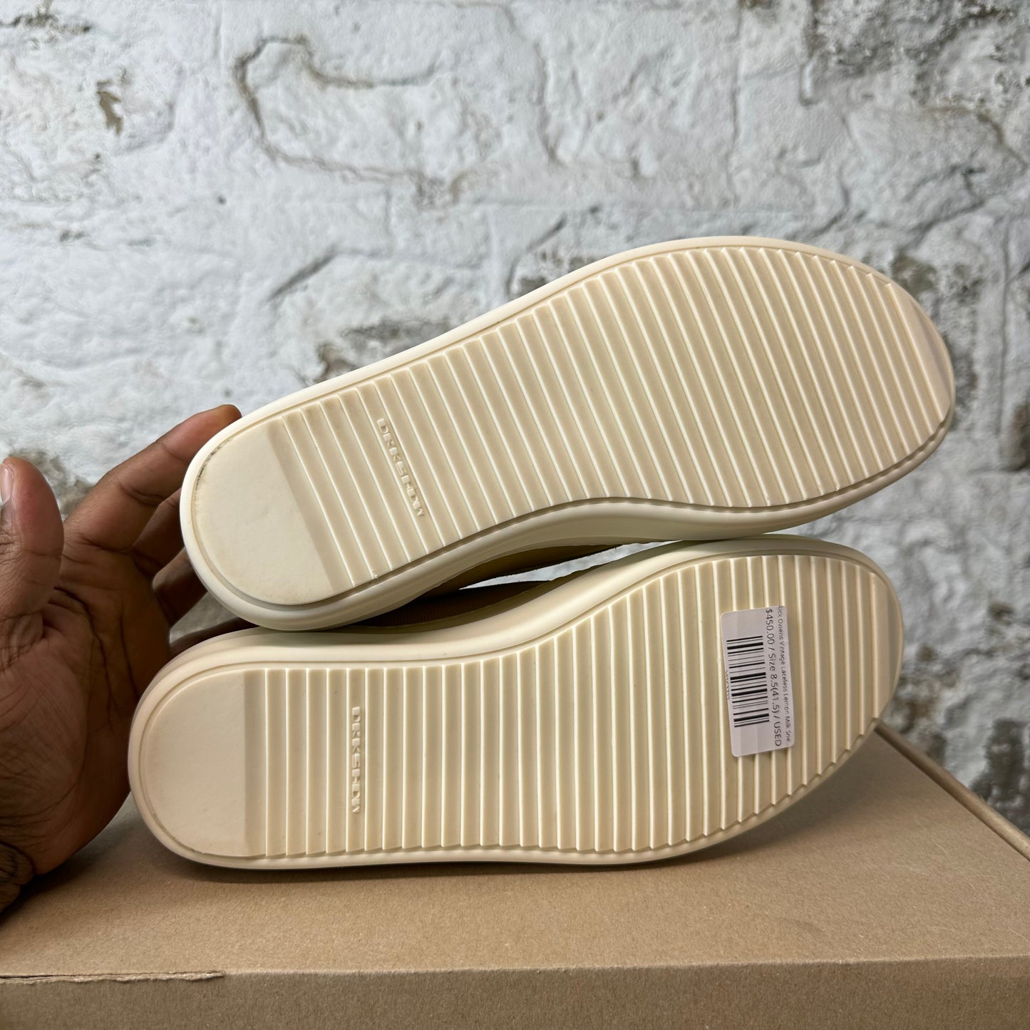 Rick Owens Vintage Laceless Lemon Milk Sneaker Sz 8.5 (41.5)