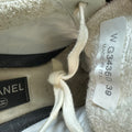 Chanel CC Beige White Trainer Sneaker Sz 6 (38)
