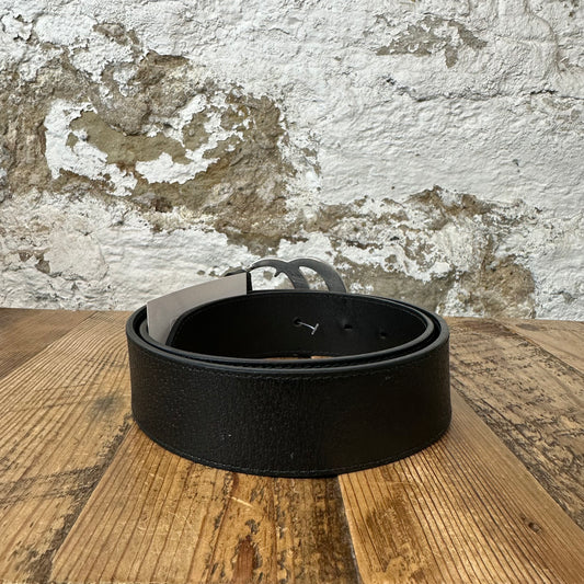 Gucci Silver GG Buckle Black Belt Sz (85/34)