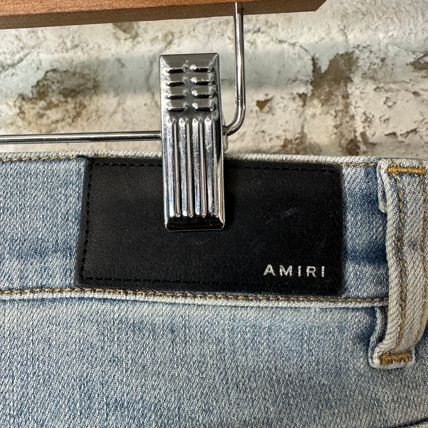 Amiri Leopard Thrasher Blue Denim Jeans Sz 34