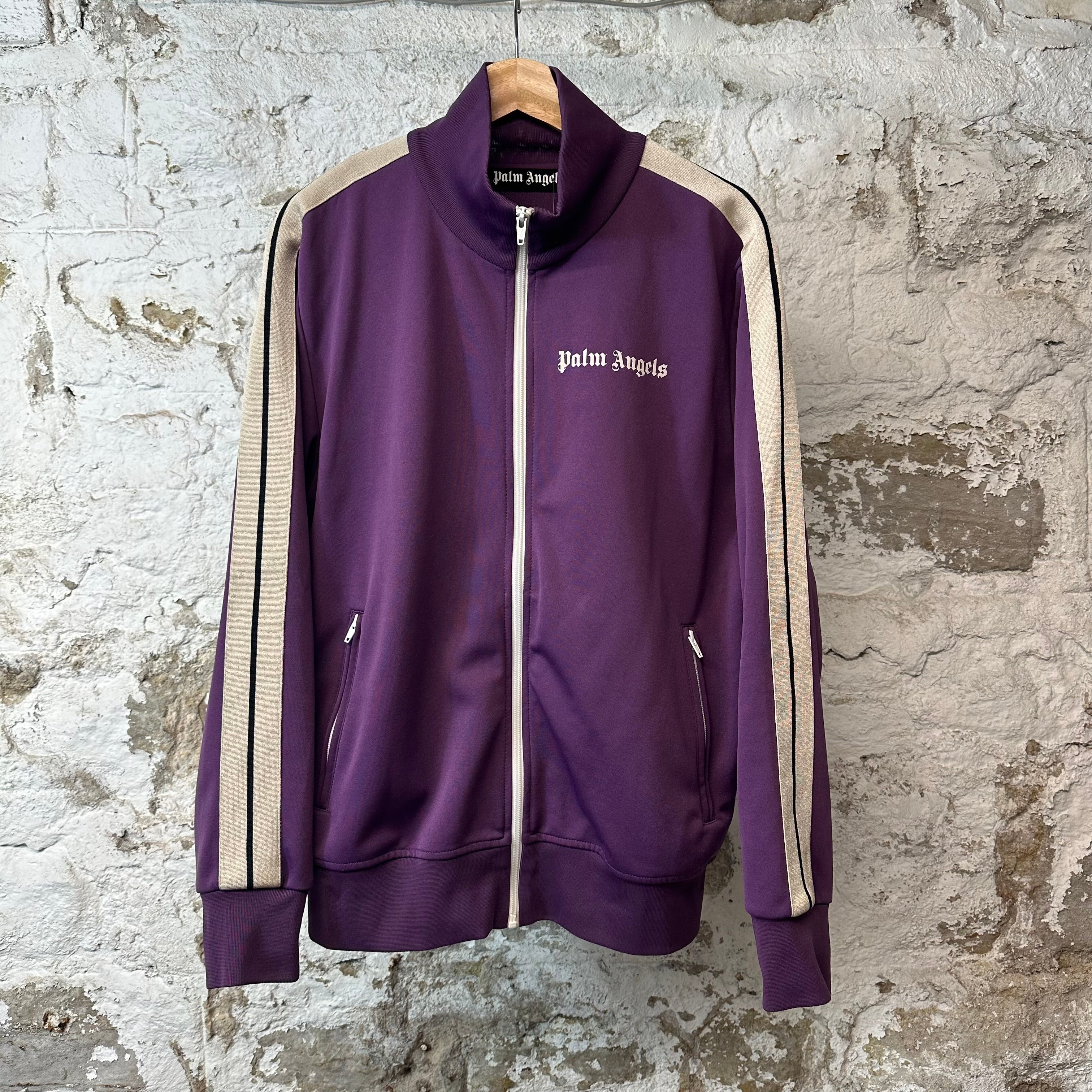 Palm Angels Purple Beige Track Jacket Sz XL