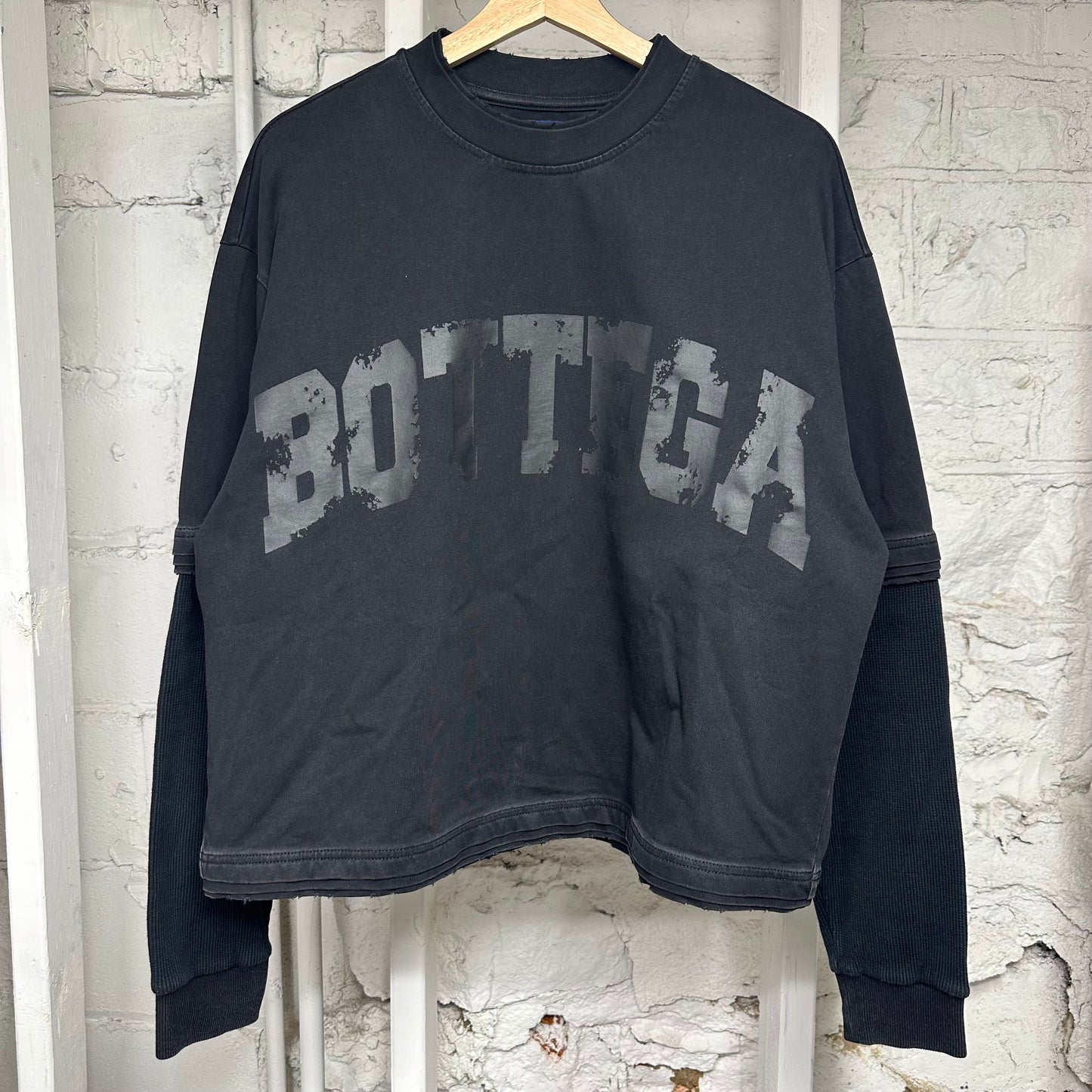 Bottega Desires War Double Layer Thermal Long Sleeve T-Shirt Sz S