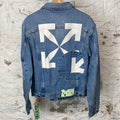 Off White Mirror Denim Jacket Blue Sz L