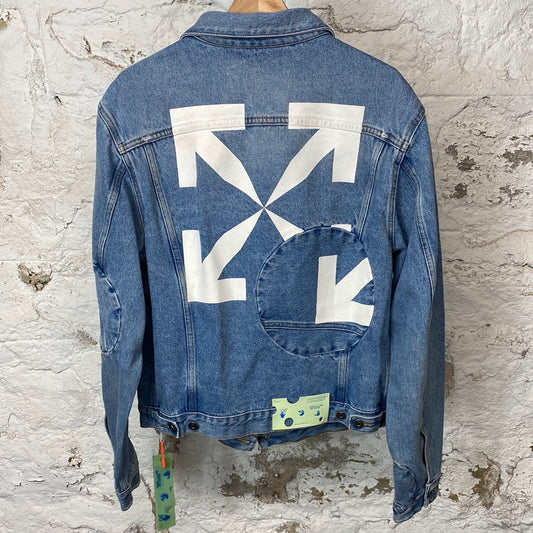 Off White Mirror Denim Jacket Blue Sz L