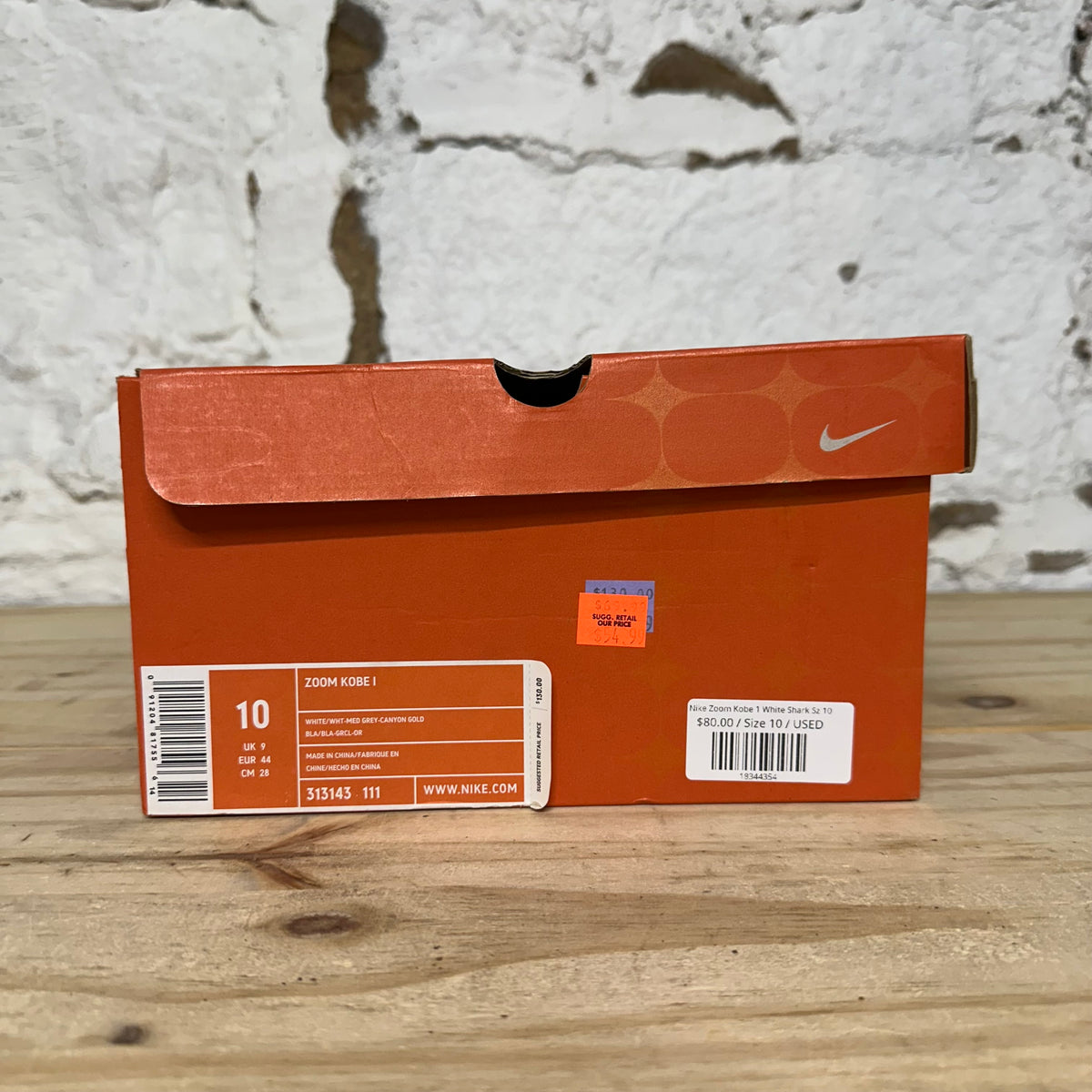 Nike Zoom Kobe 1 White Shark Sz 10