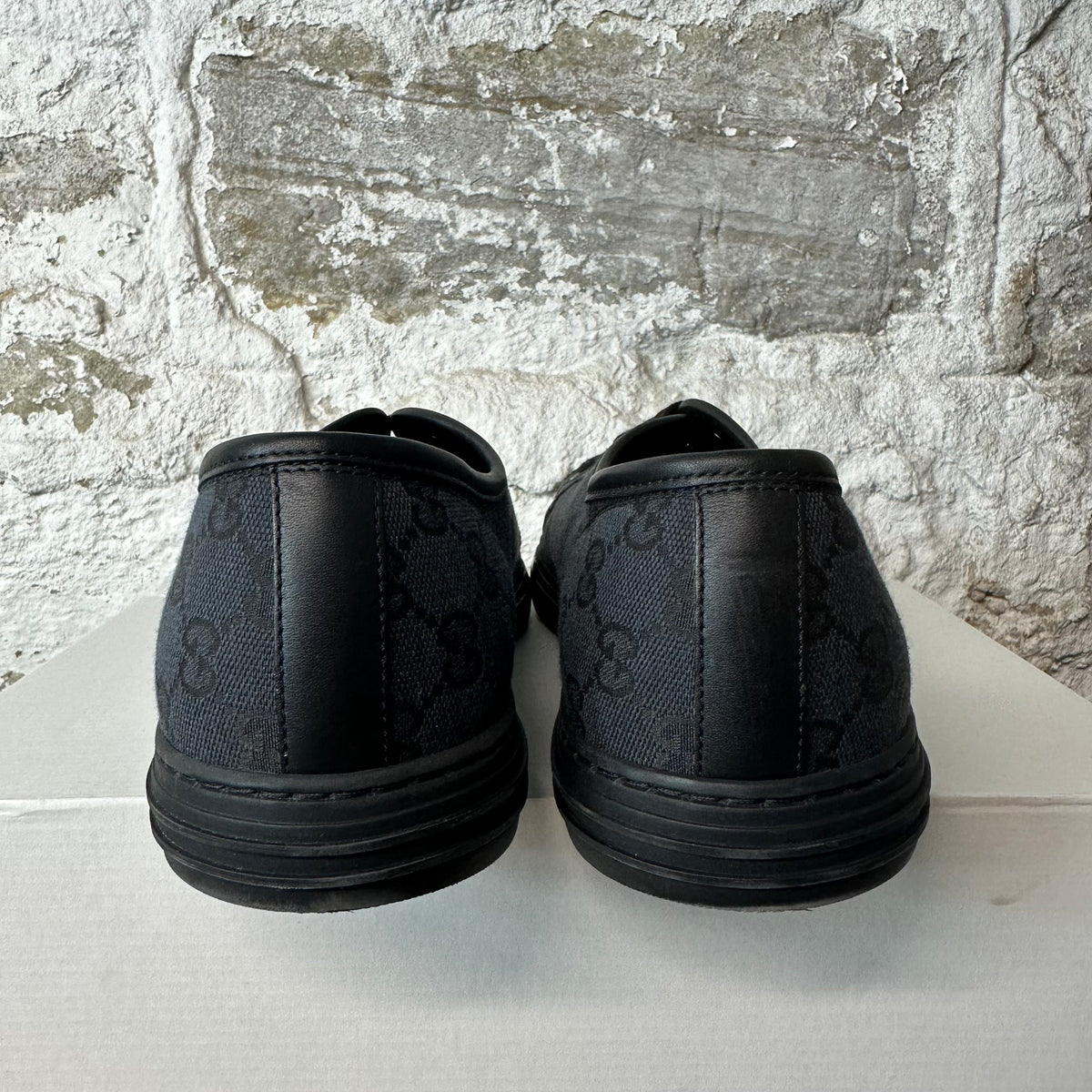 Gucci Black Canvas GG Monogram Sneaker Sz 13