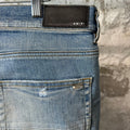 Amiri MX1 Plaid Flannel Blue Denim Jeans Sz 36