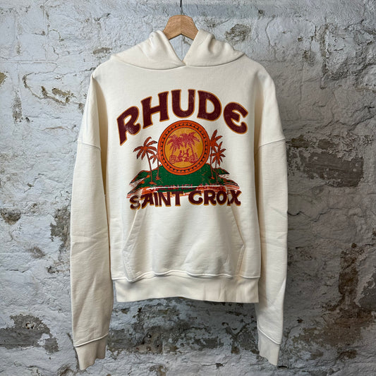 Rhude Saint Croix Cream Hoodie Sz XS