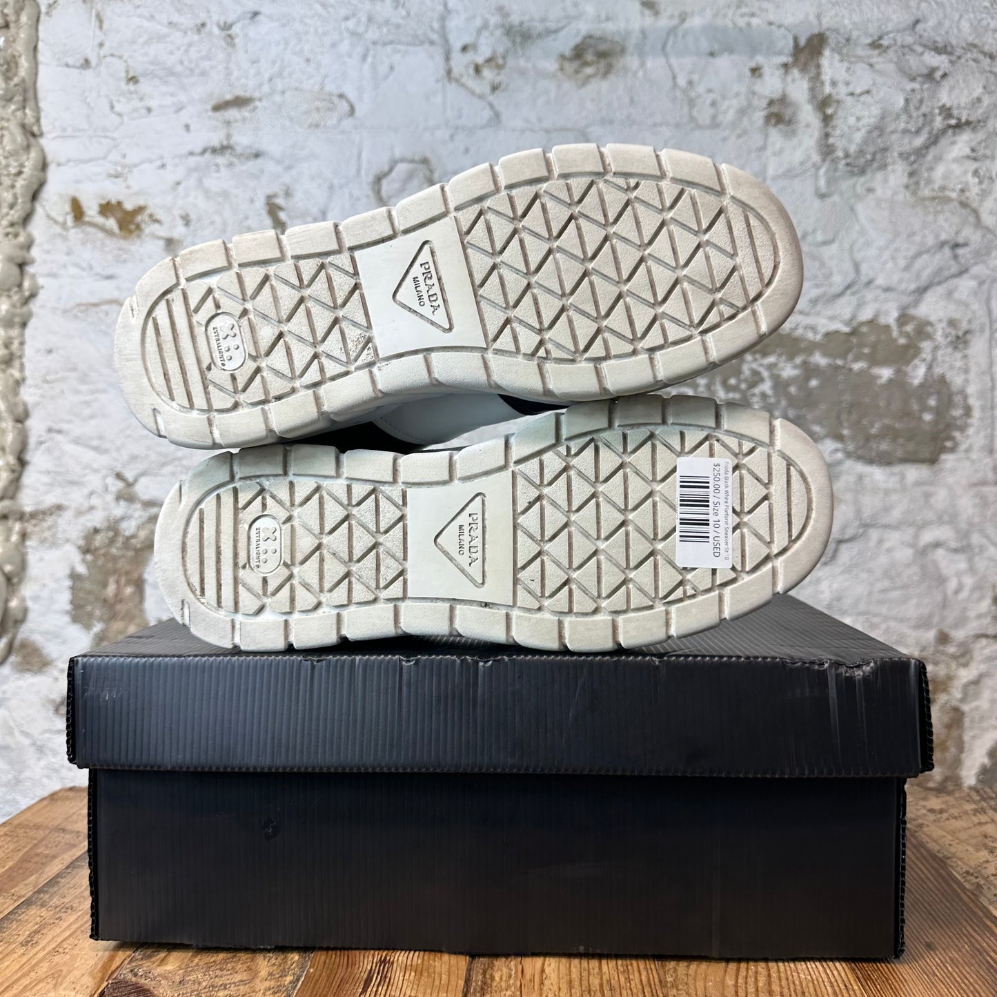 Prada Black White Platform Sneaker Sz 10