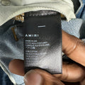 Amiri Black Leather Star Chemist Blue Denim Jeans Sz 31