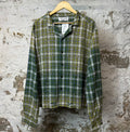 Vale Green Plaid Rhinestone Button Up Flannel Sz XL