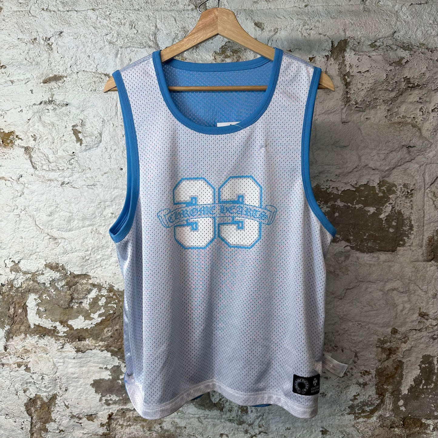 Chrome Hearts Blue Reversible Mesh Basketball Jersey Sz S