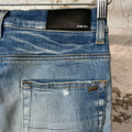 Amiri MX1 Sky Blue Cream Blue Denim Jeans Sz 29