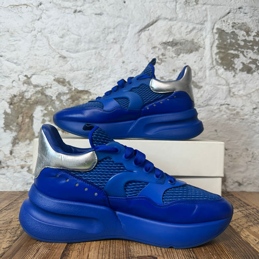 Alexander Mcqueen Bue Silver Nappa Joey Sneaker Sz 10.5 (43.5)