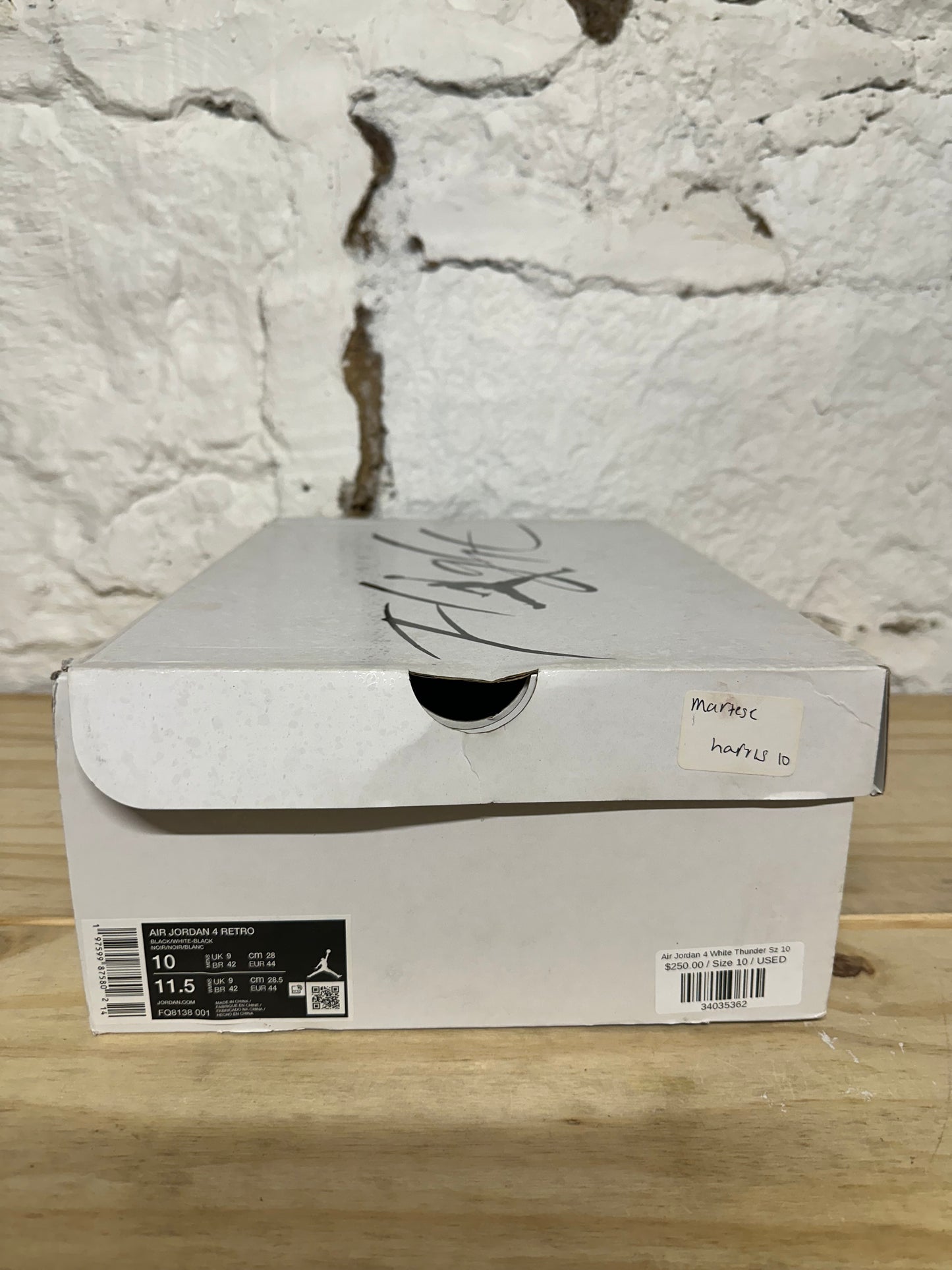 Air Jordan 4 White Thunder Sz 10