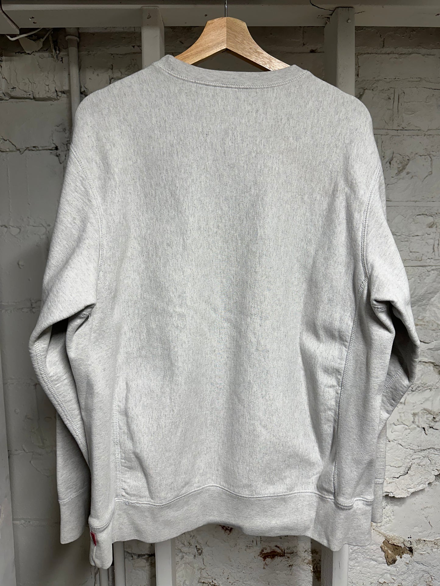 Supreme Red Box Logo Crewneck Grey Sz L
