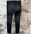 Amiri MX1 Red Suede Faded Black Denim Jeans Sz 38