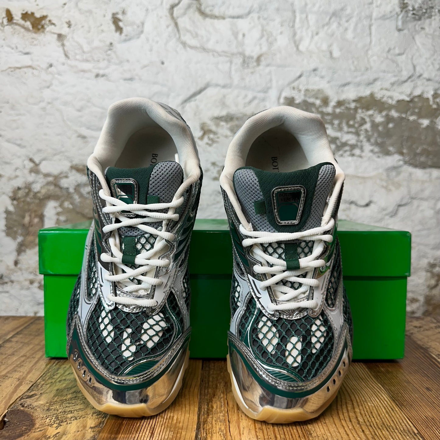Bottega Veneta Green Silver Orbit Sneaker Sz 9 (42)