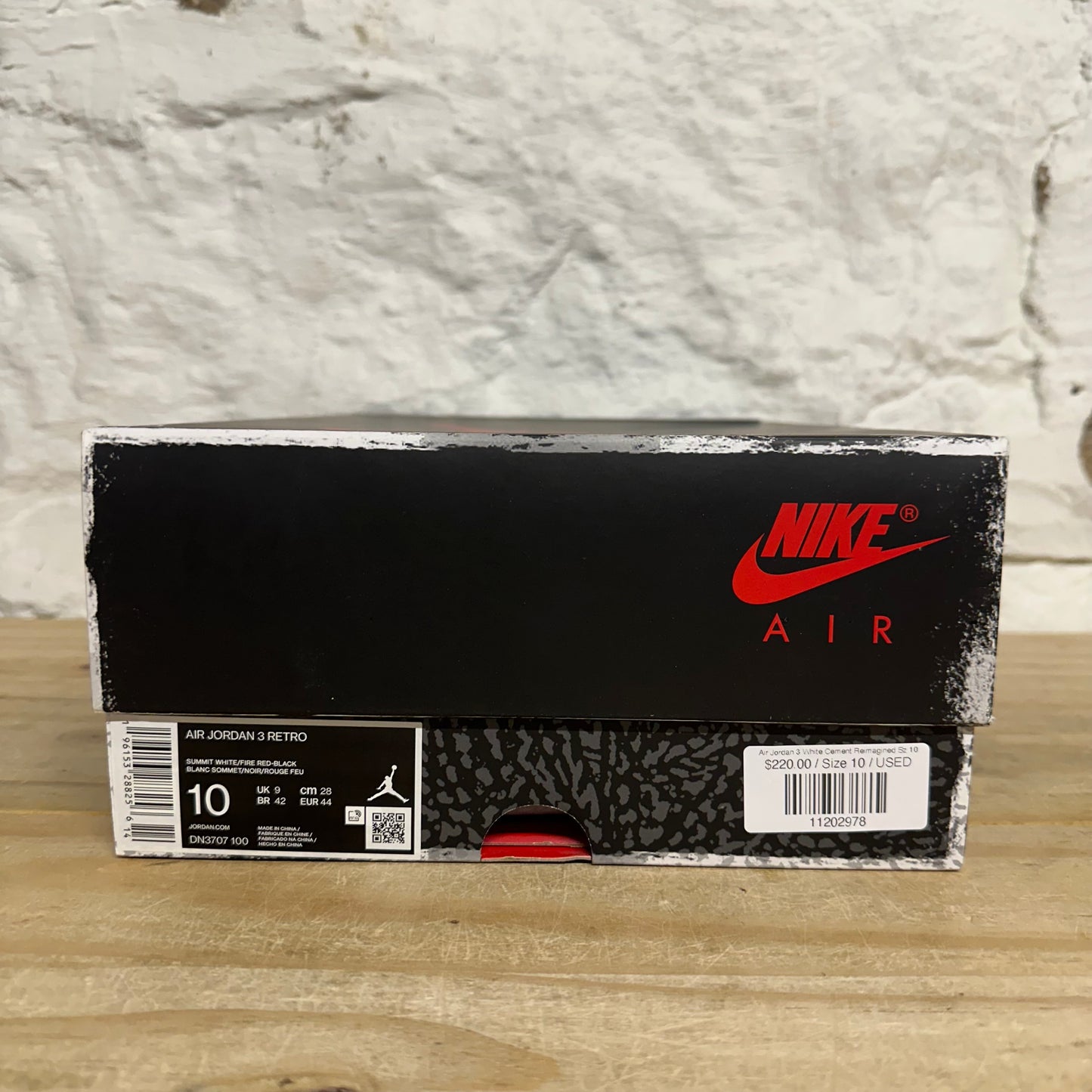 Air Jordan 3 White Cement Reimagined Sz 10