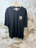 Burberry Half Logo Black T Shirt Sz XXXL