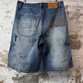 HMDD Grafitti Blue Denim Jean Shorts Sz S